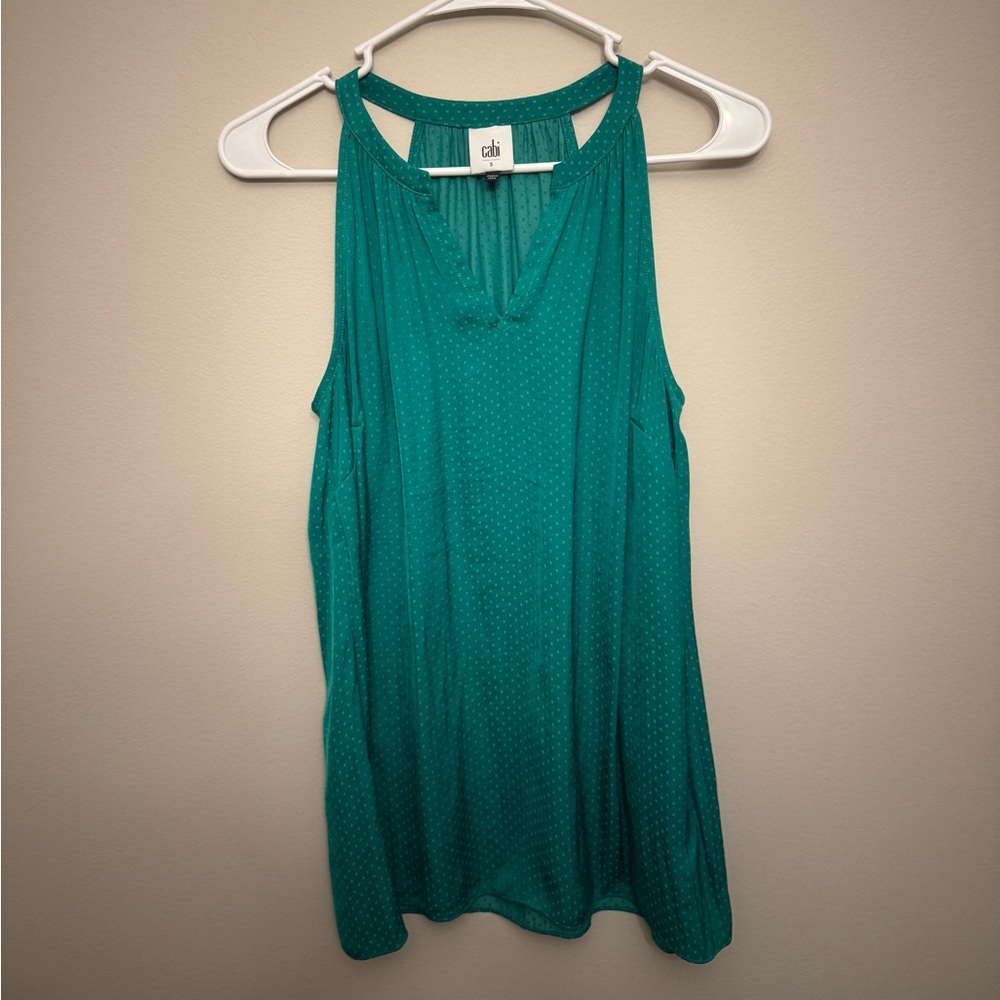 CAbi Teal Green Sleeveless V Neck Tank Top Women’s Size Small